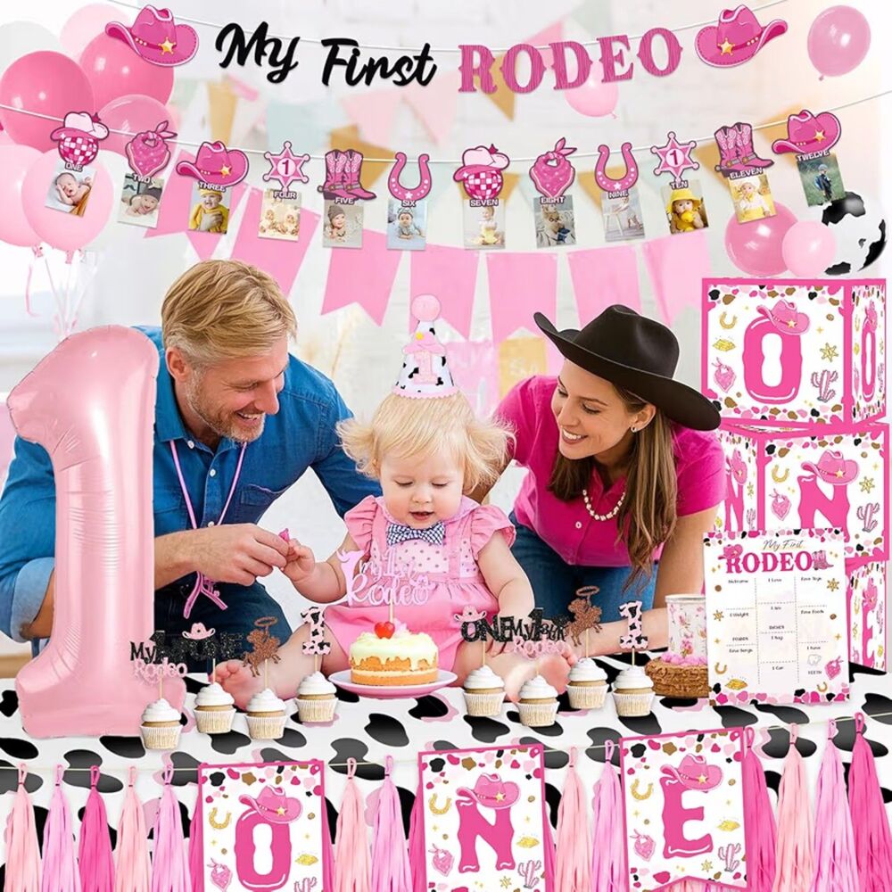 My First Rodeo Girls Birthday Decorations Set NEW - Picture 2 of 6
